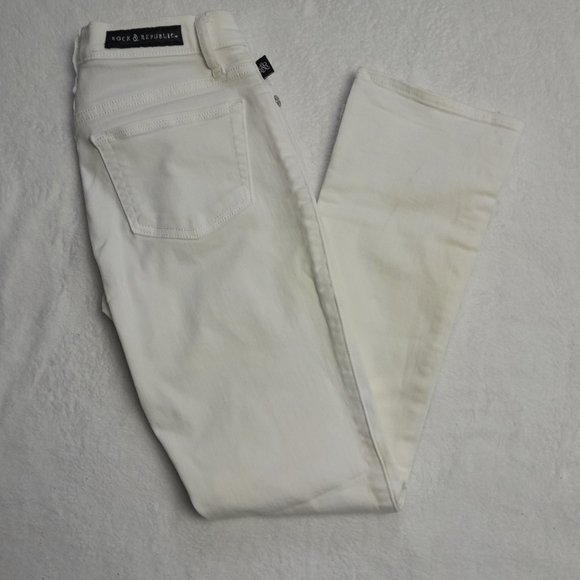 Rock & Republic Kendall White Denim Slim Jeans Size 2 - Picture 3 of 10